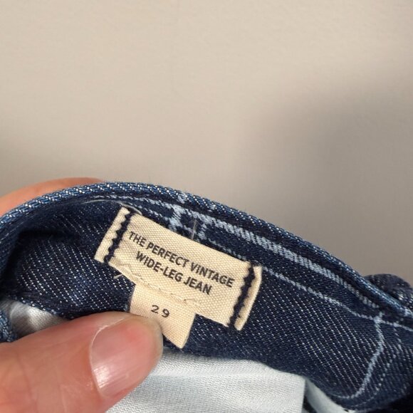 Madewell The Perfect Vintage Wide-Leg Jean in Windowpane Size 29 Retro Denim - Picture 10 of 12